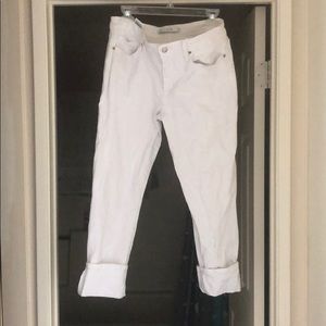 Joe’s Jeans cuffed skinny white jeans